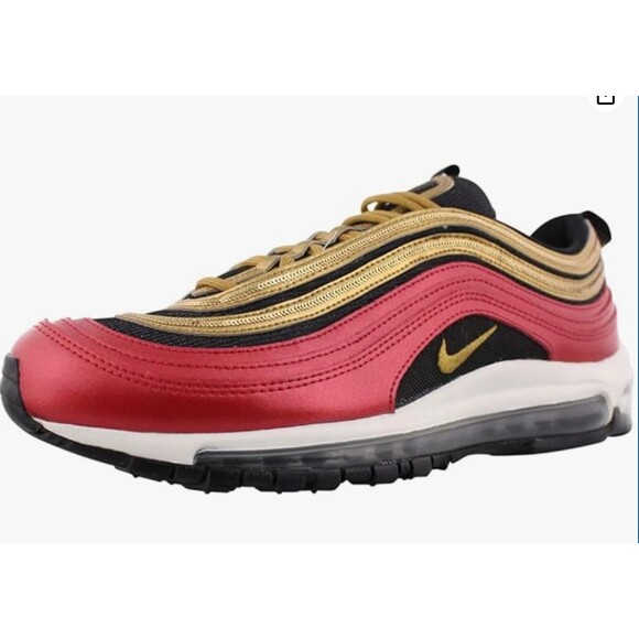 Size 7 - Nike Air Max 97 Gold Sequin Red Black Women's EUC - Picture 10 of 10